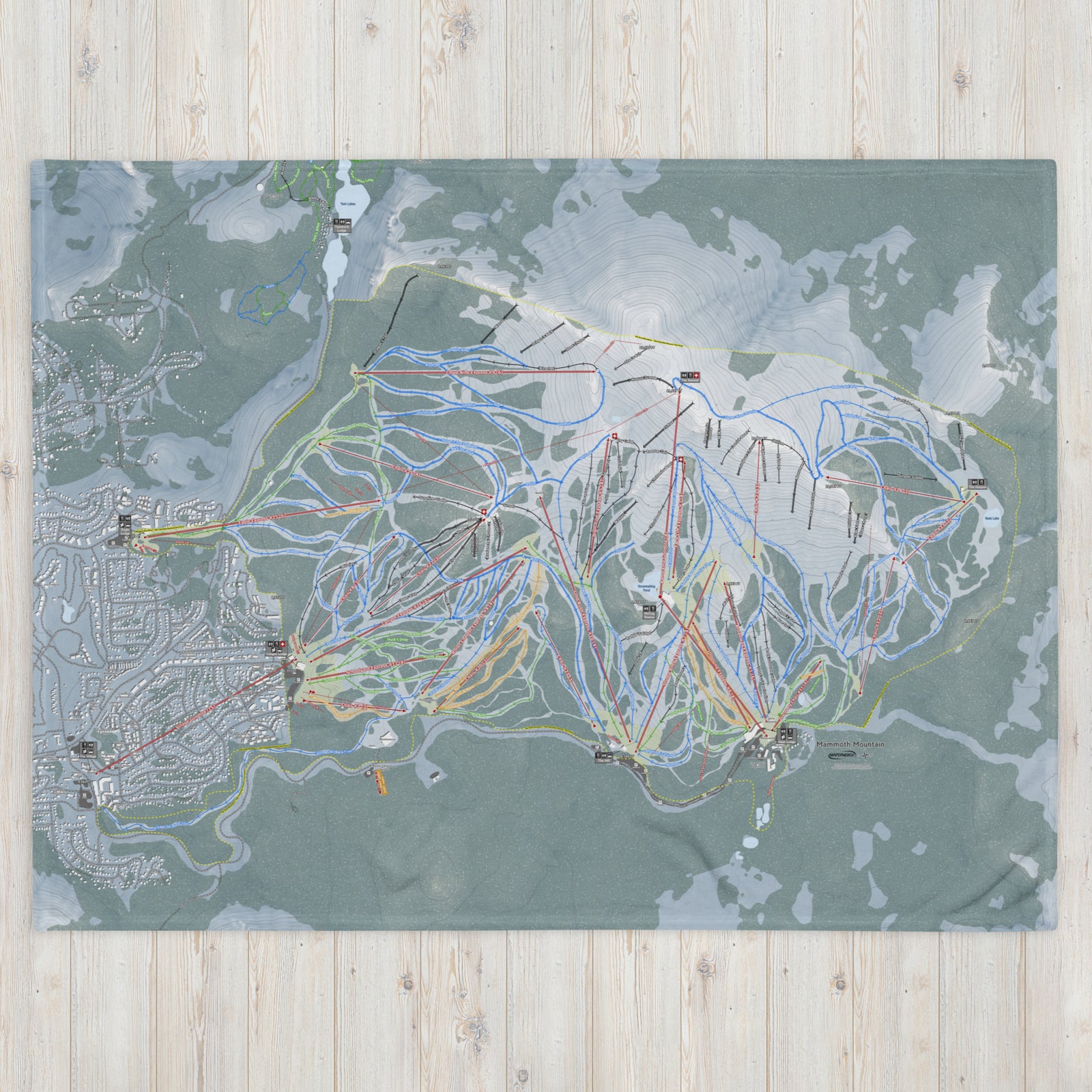 Mammoth Mountain, California Ski Resort Map Blanket