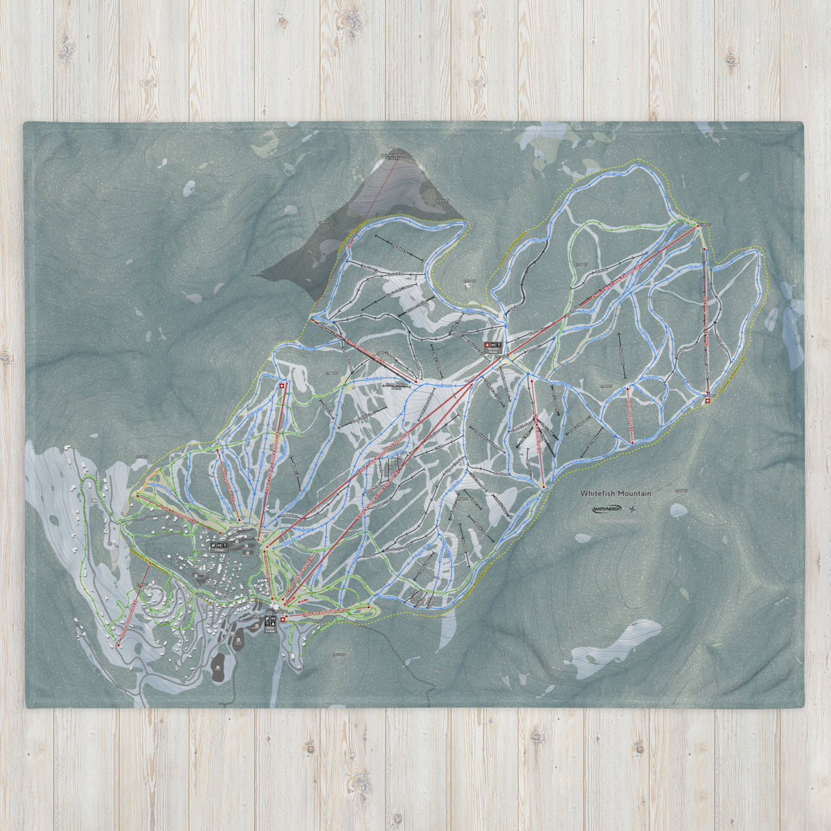 WHITEFISH MOUNTAIN, MONTANA SKI RESORT MAP BLANKET - Powderaddicts
