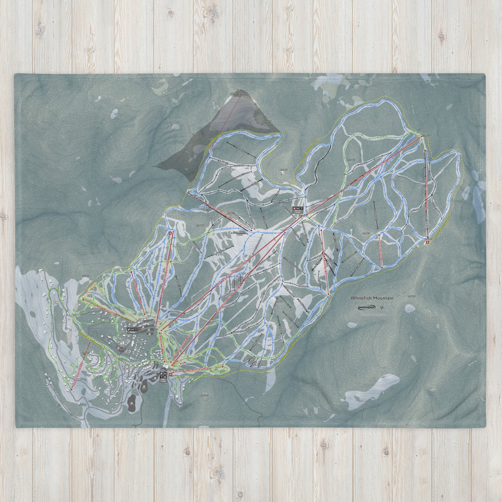 WHITEFISH MOUNTAIN, MONTANA SKI RESORT MAP BLANKET - Powderaddicts