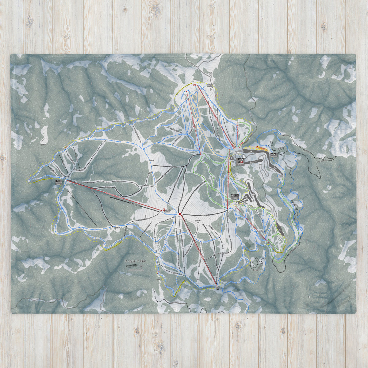 Bogus Basin, Idaho Ski Resort Map Blanket - Powderaddicts