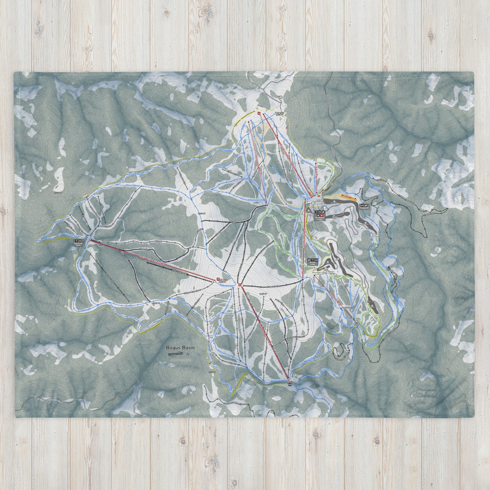 Bogus Basin, Idaho Ski Resort Map Blanket - Powderaddicts