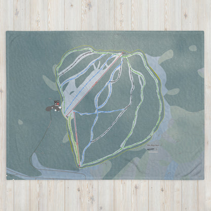 Mt Maichen, Yukon Territory Ski Resort Map Blanket - Powderaddicts
