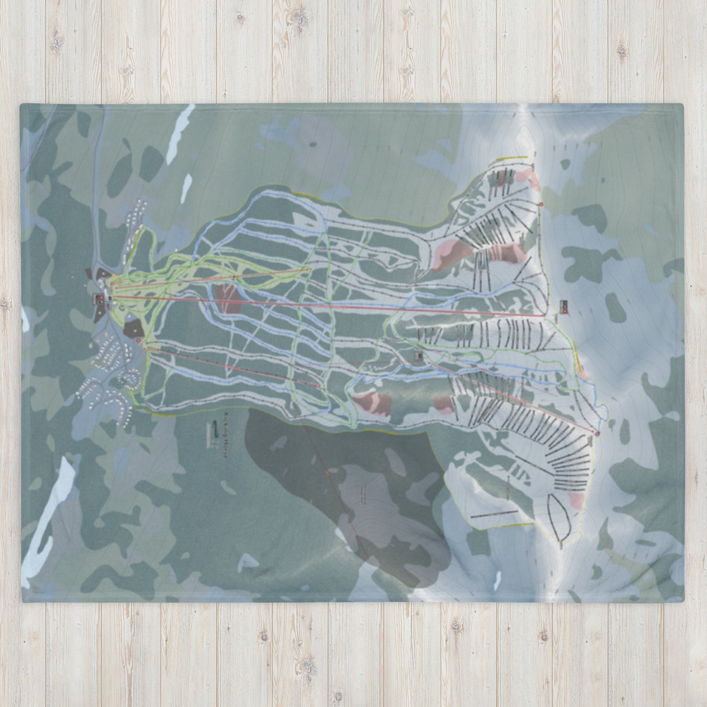 Kicking Horse, British Columbia Ski Resort Map Blanket - Powderaddicts