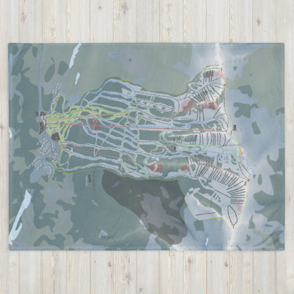 Kicking Horse, British Columbia Ski Resort Map Blanket - Powderaddicts