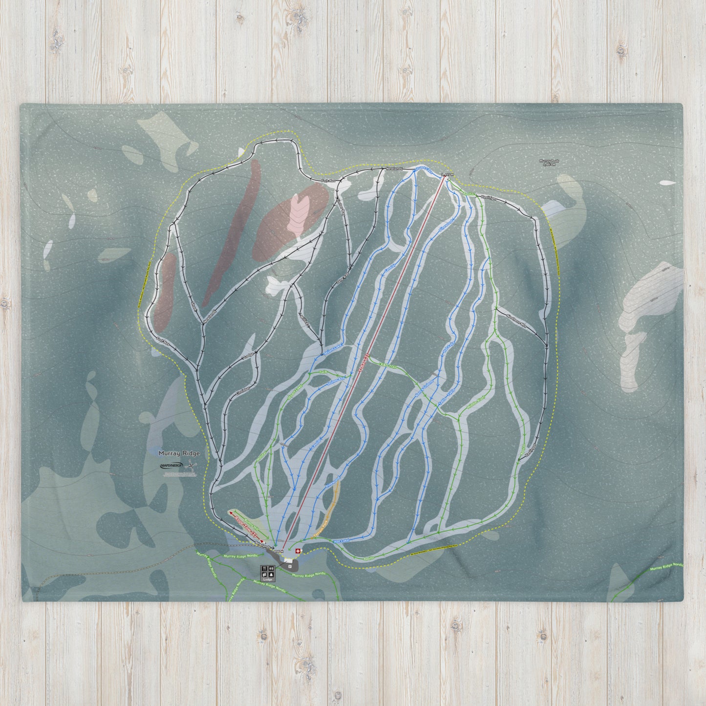 Murray Ridge, British Columbia Ski Resort Map Blanket - Powderaddicts