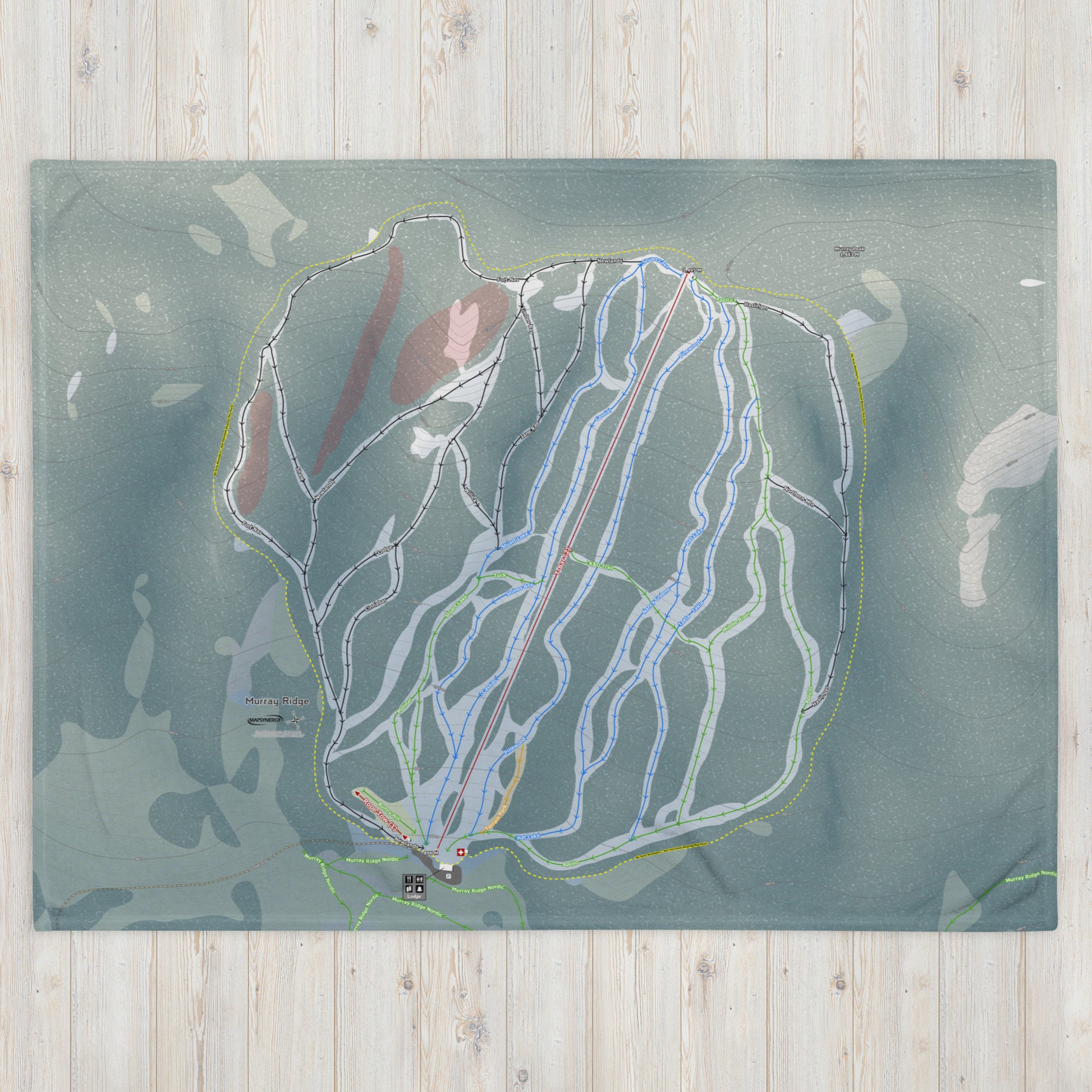 Murray Ridge, British Columbia Ski Resort Map Blanket - Powderaddicts