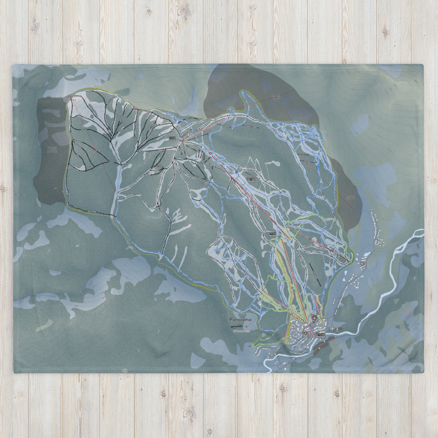 Panorama, British Columbia Ski Resort Map Blanket - Powderaddicts