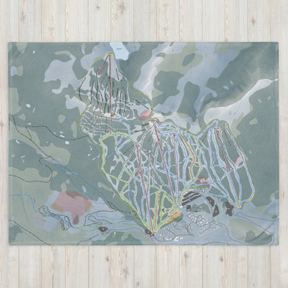 Mt Washington, British Columbia Ski Resort Map Blanket - Powderaddicts