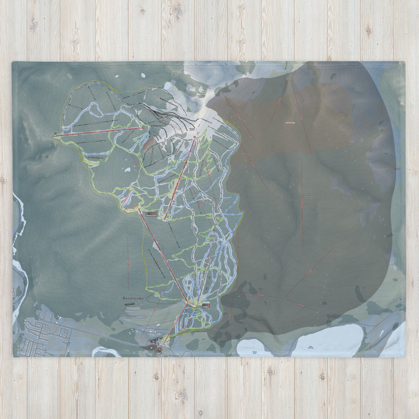 Revelstoke, British Columbia Ski Resort Map Blanket - Powderaddicts