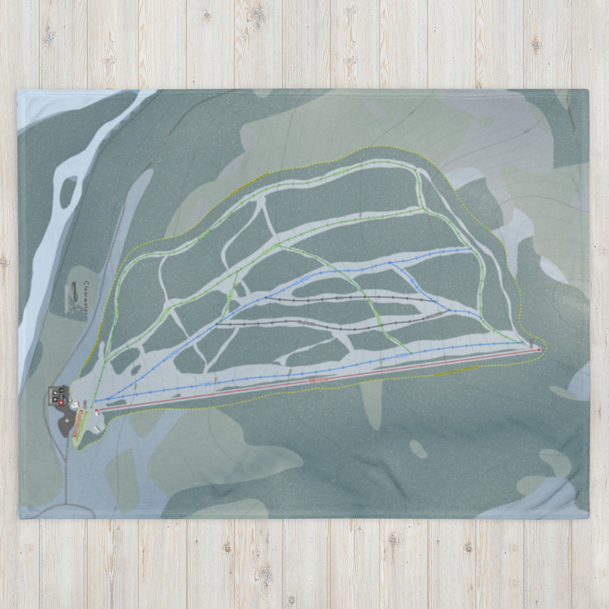 Clearwater, British Columbia Ski Resort Map Blanket - Powderaddicts