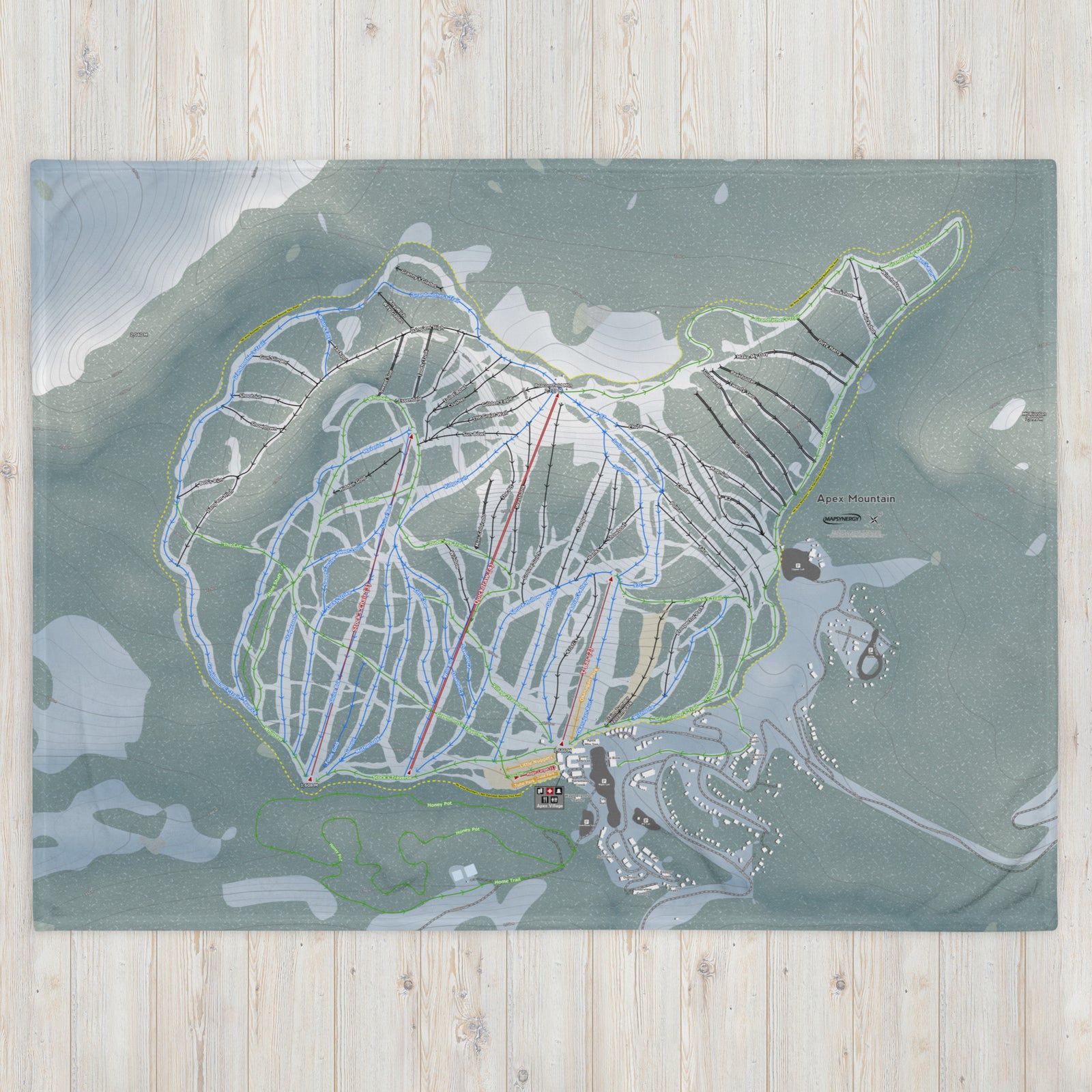 Apex Mountain, British Columbia Ski Resort Map Blanket