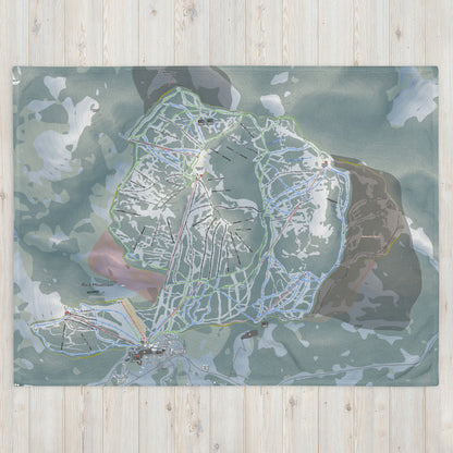 Red Mountain, British Columbia Ski Resort Map Blanket - Powderaddicts