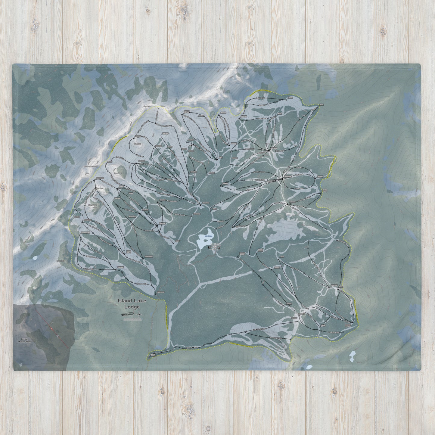 Island Lake Lodge, British Columbia Ski Resort Map Blanket - Powderaddicts