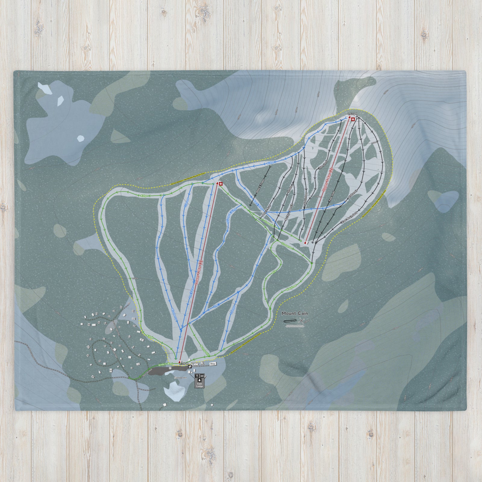 Mount Cain, British Columbia Ski Resort Map Blanket