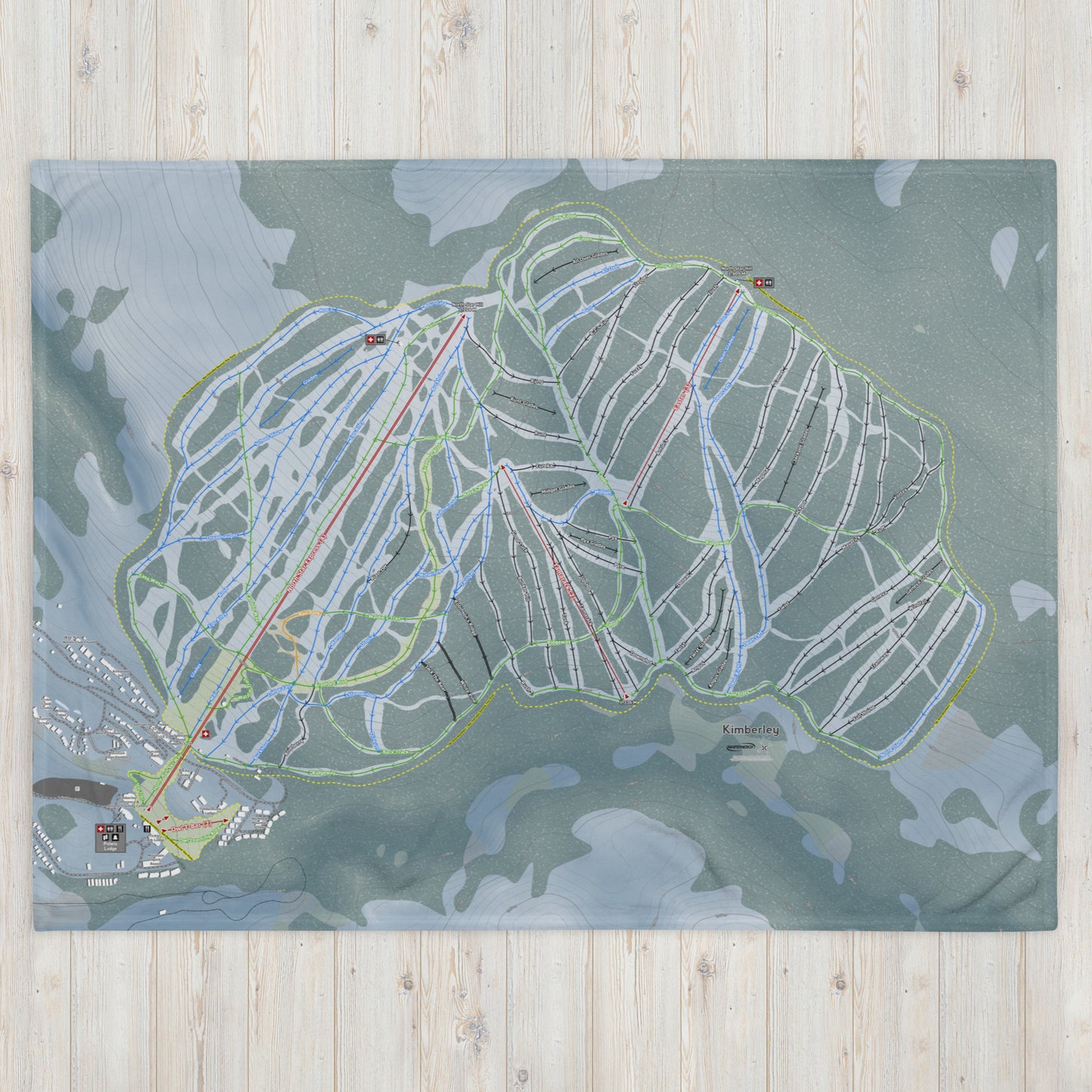 Kimberley, British Columbia Ski Resort Map Blanket - Powderaddicts