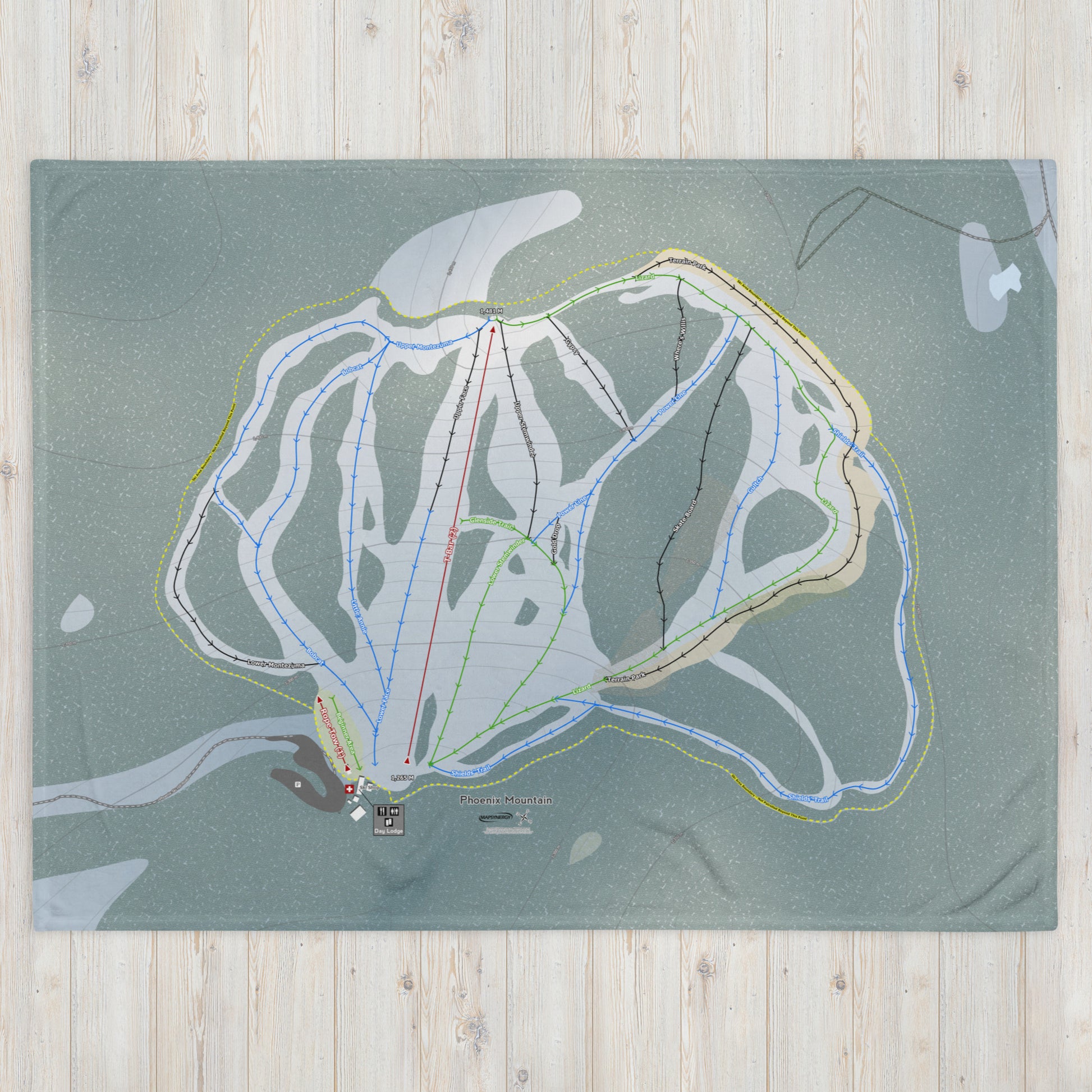 Phoenix Mountain, British Columbia Ski Resort Map Blanket - Powderaddicts