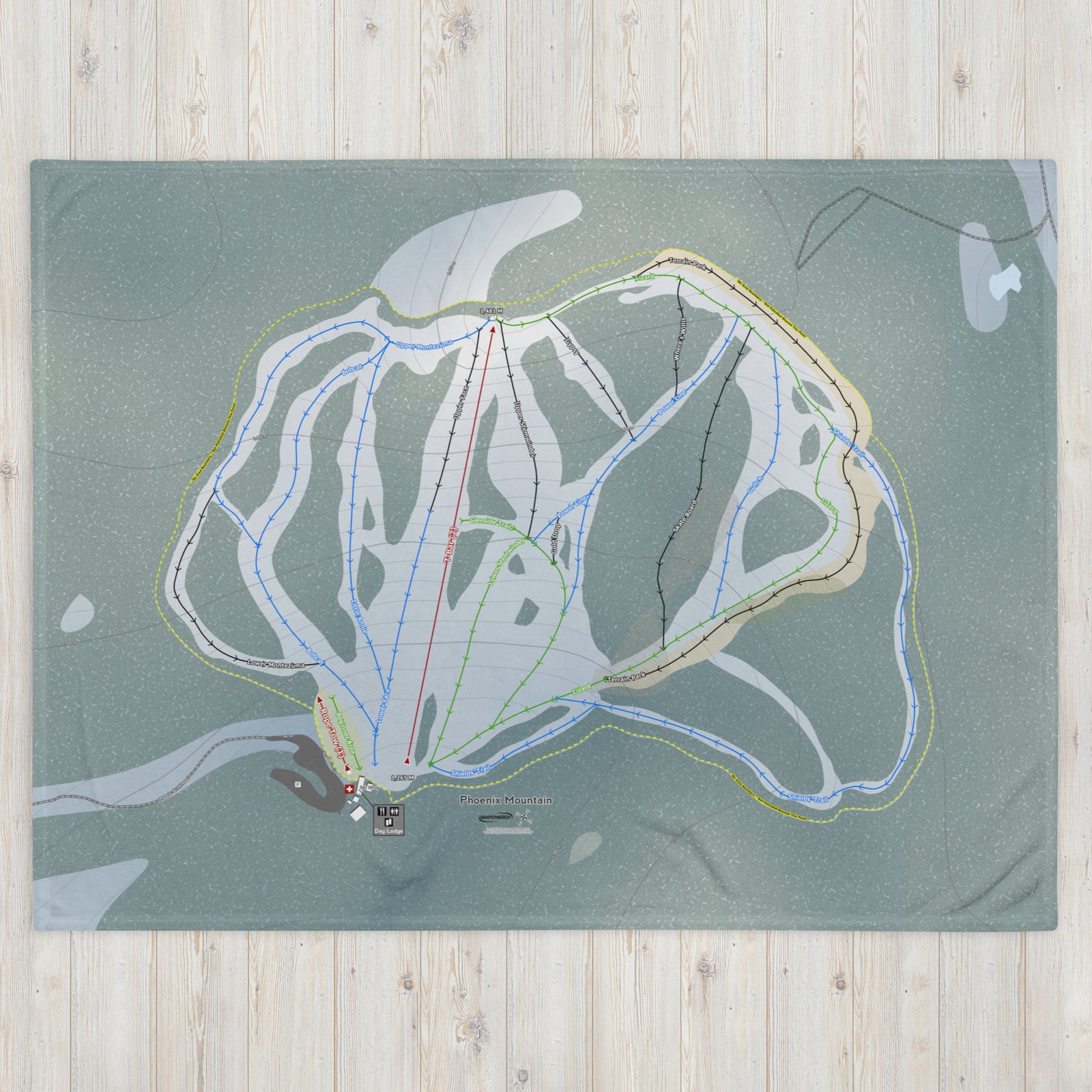 Phoenix Mountain, British Columbia Ski Resort Map Blanket