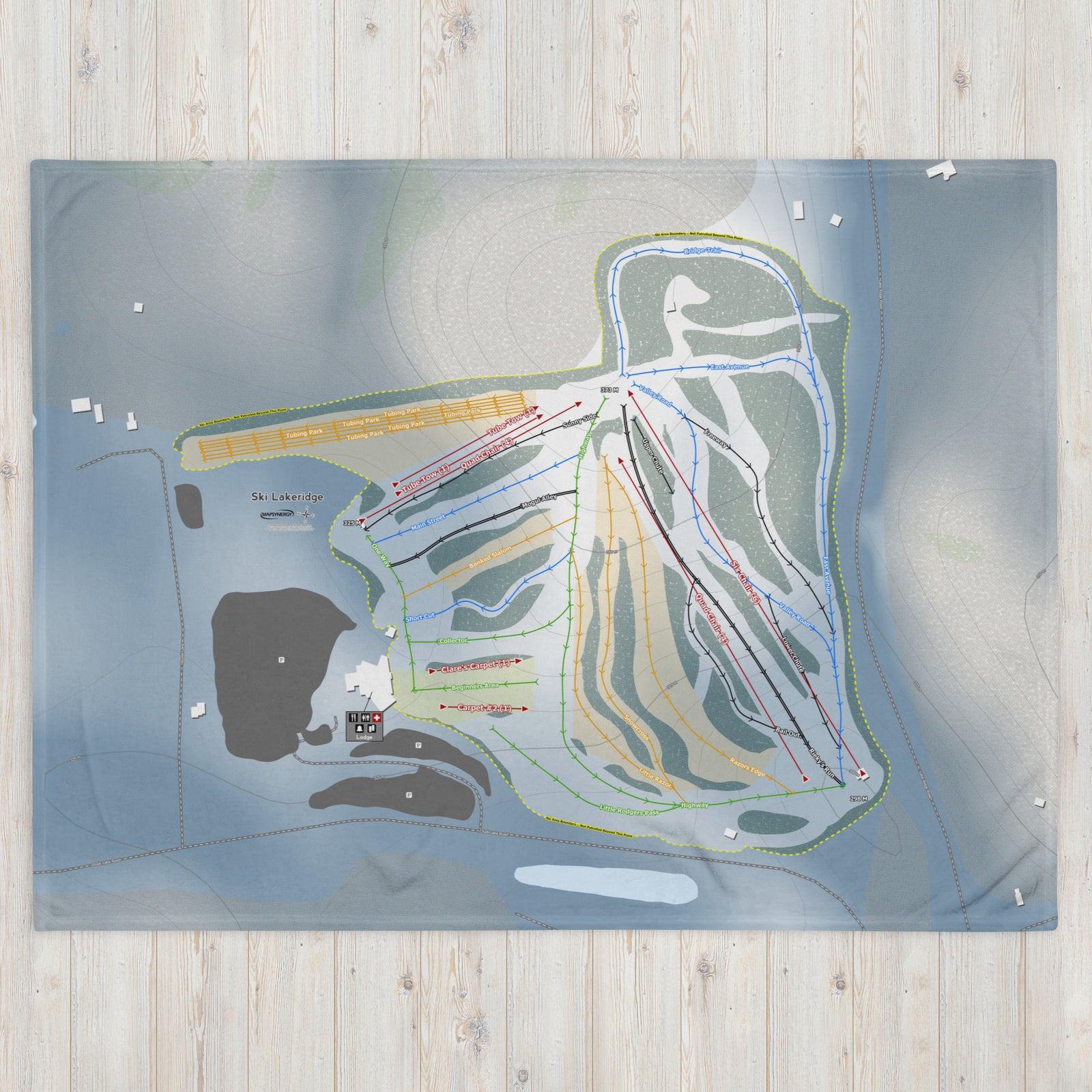 Ski Lakeridge, Ontario Ski Resort Map Blanket