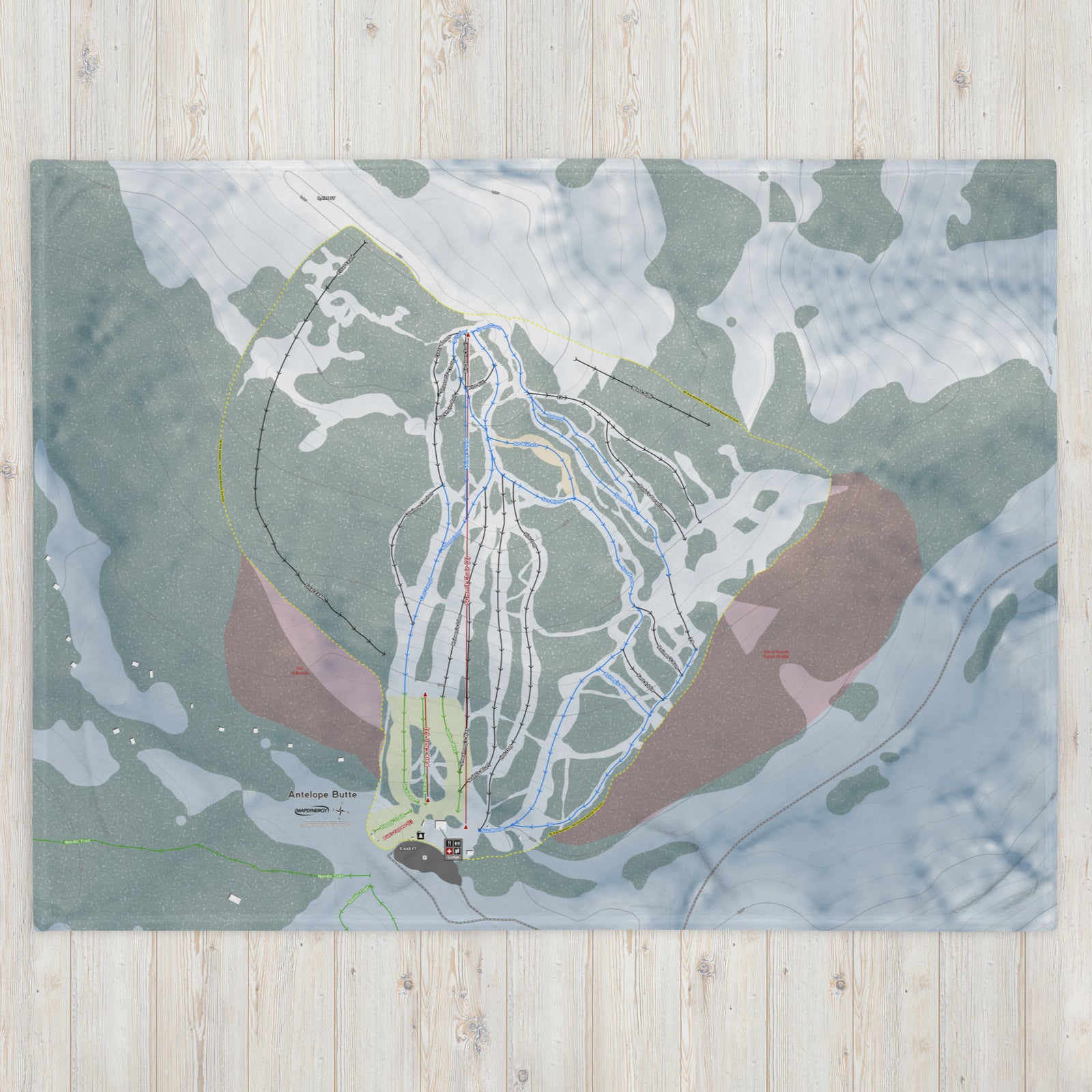 Antelope Butte, Wyoming Ski Resort Map Blanket
