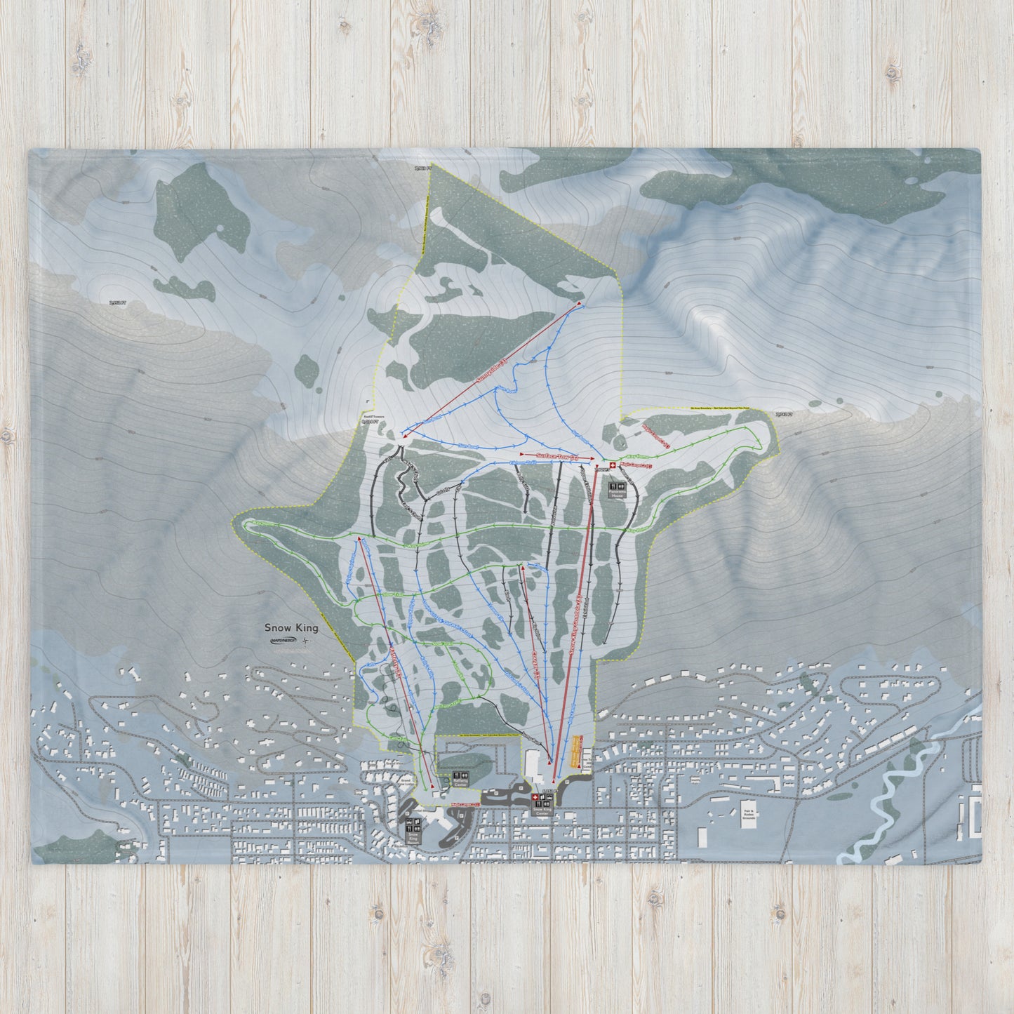 Snow King, Wyoming Ski Resort Map Blanket - Powderaddicts