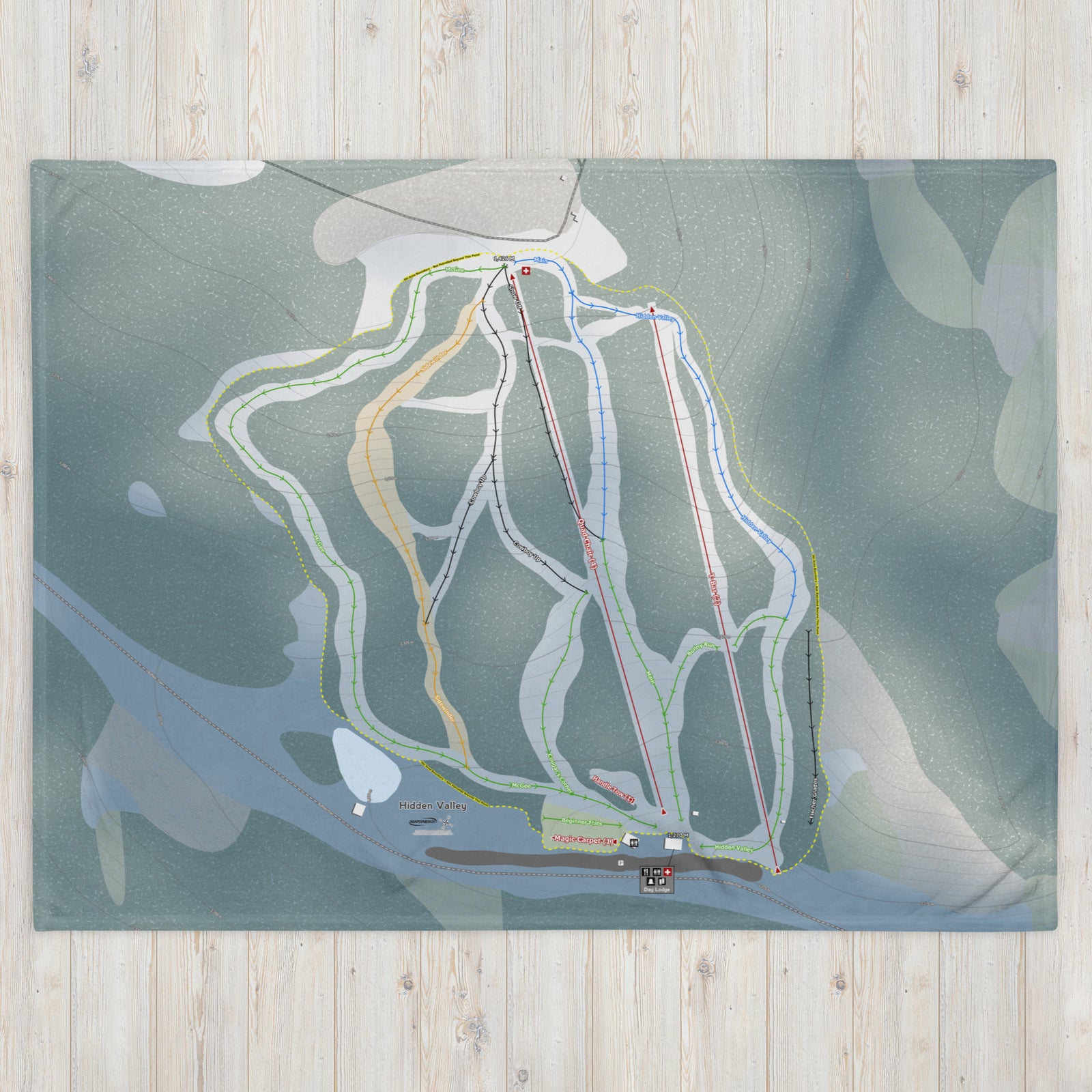 Hidden Valley, Alberta Ski Resort Map Blanket
