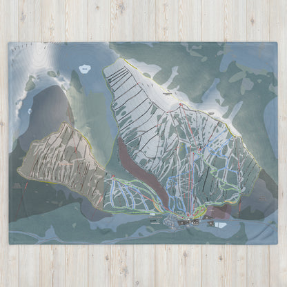 Castle Mountain, Alberta Ski Resort Map Blanket - Powderaddicts