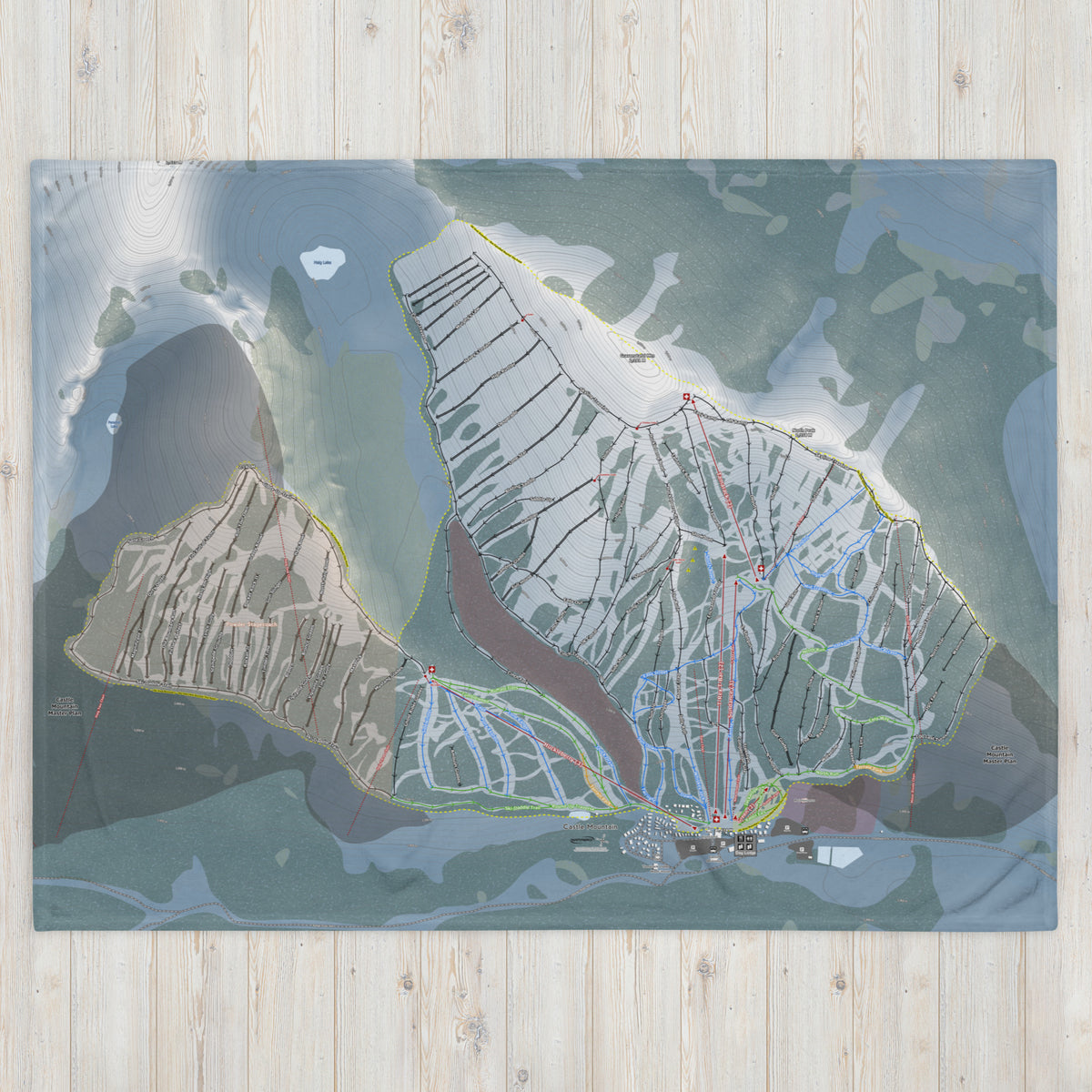 Castle Mountain, Alberta Ski Resort Map Blanket