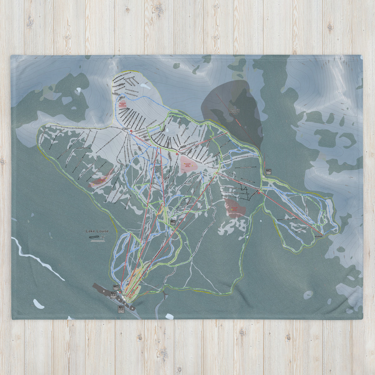 Lake Louise, Alberta Ski Resort Map Blanket - Powderaddicts