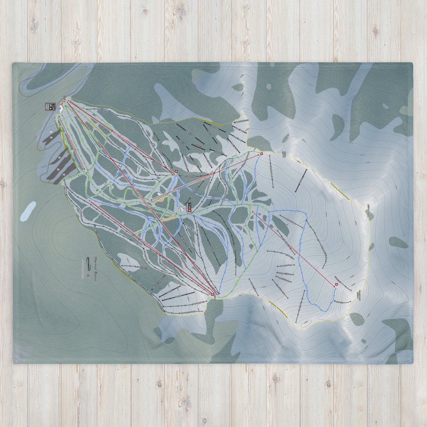 Marmot Basin, Alberta Ski Resort Map Blanket - Powderaddicts
