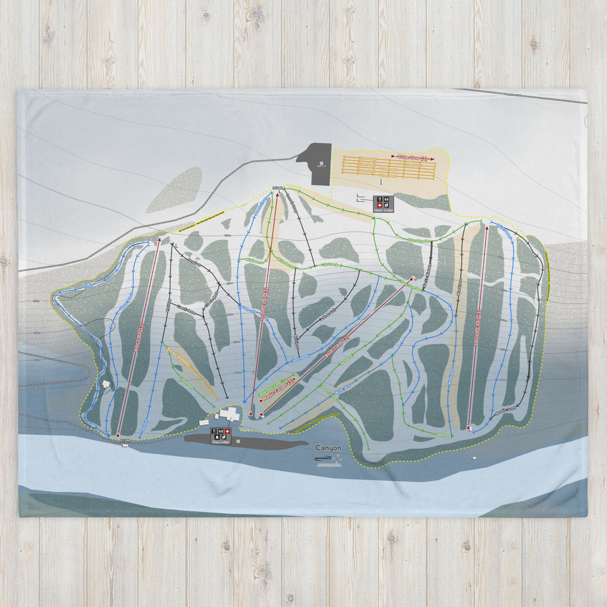 Canyon, Alberta Ski Resort Map Blanket