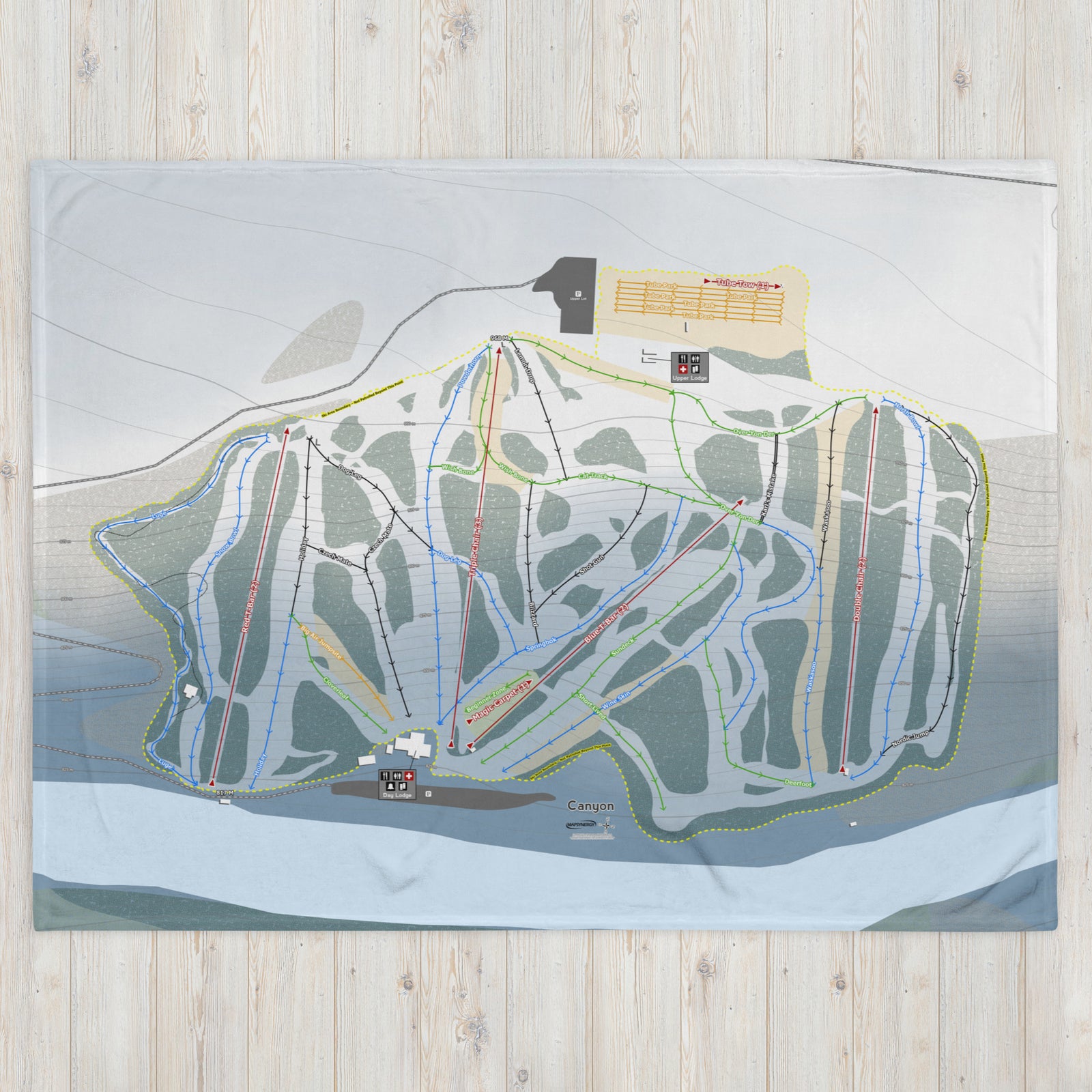 Canyon, Alberta Ski Resort Map Blanket