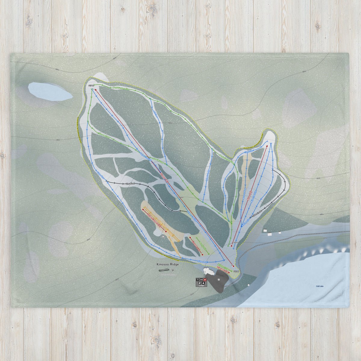 Kinosoo Ridge, Alberta Ski Resort Map Blanket