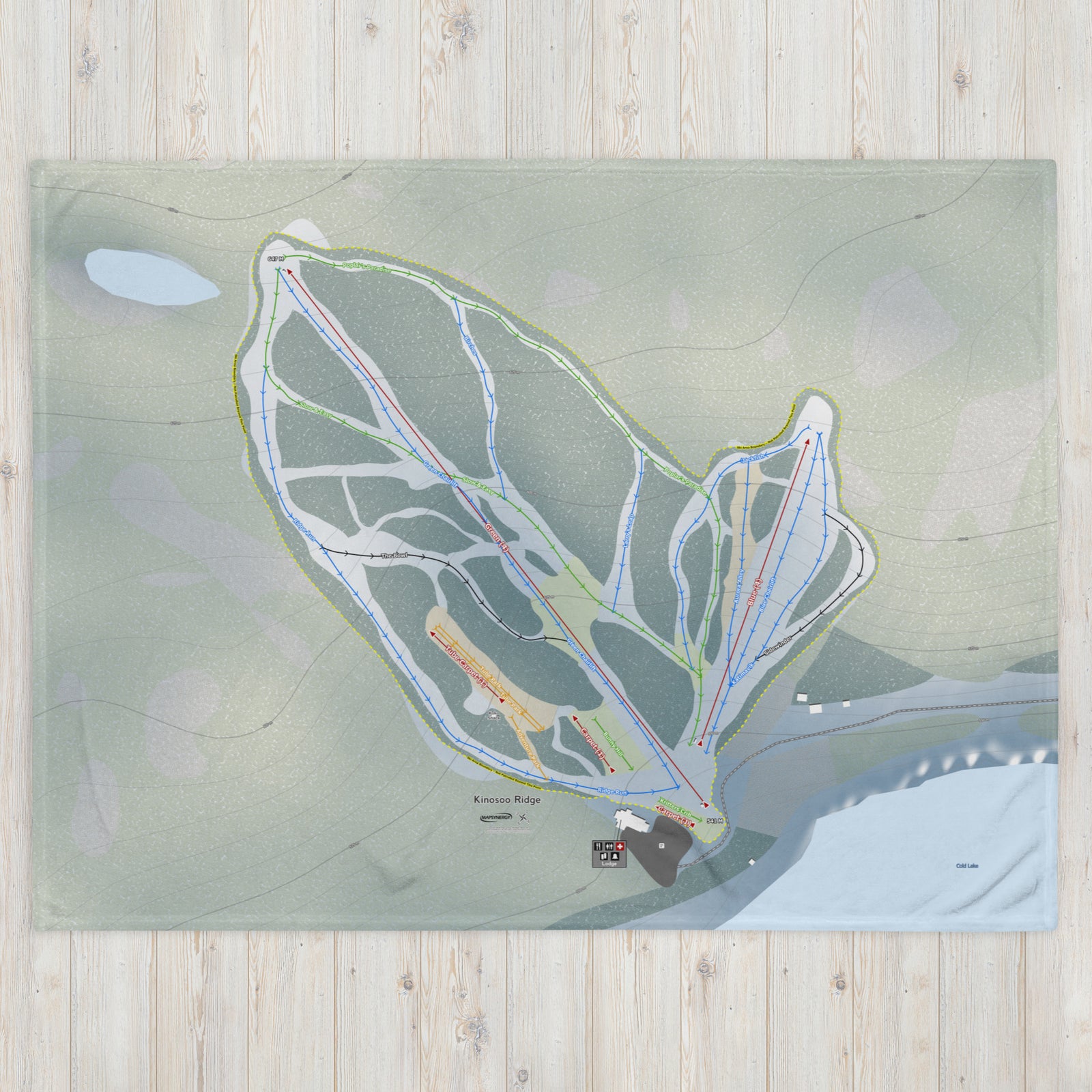 Kinosoo Ridge, Alberta Ski Resort Map Blanket