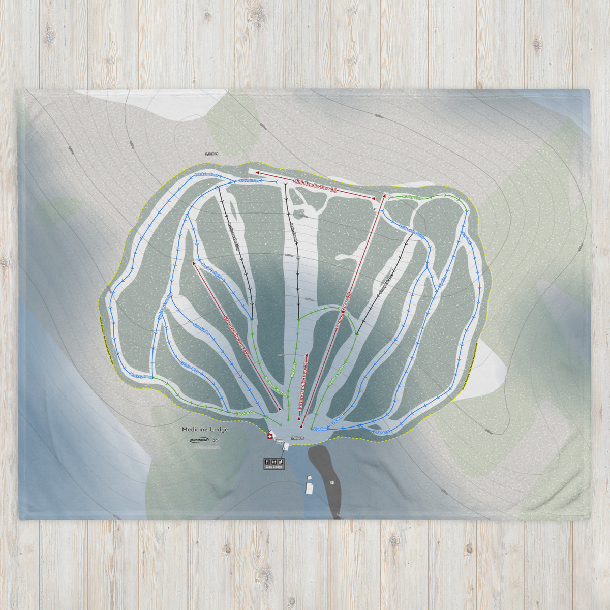 Medicine Lodge, Alberta Ski Resort Map Blanket