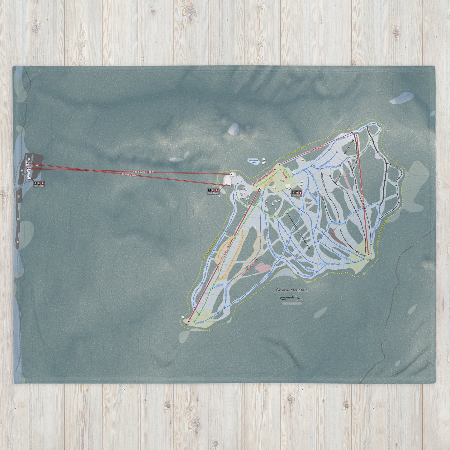 Grouse Mountain, British Columbia Ski Resort Map Blanket - Powderaddicts