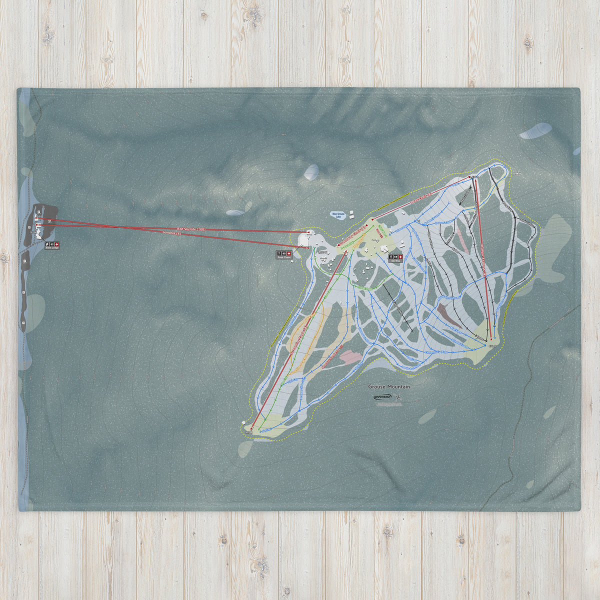 Grouse Mountain, British Columbia Ski Resort Map Blanket