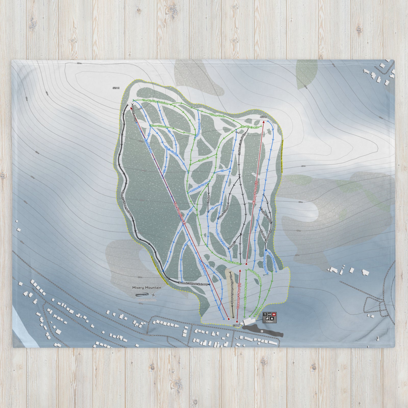 Misery Mountain, Alberta Ski Resort Map Blanket