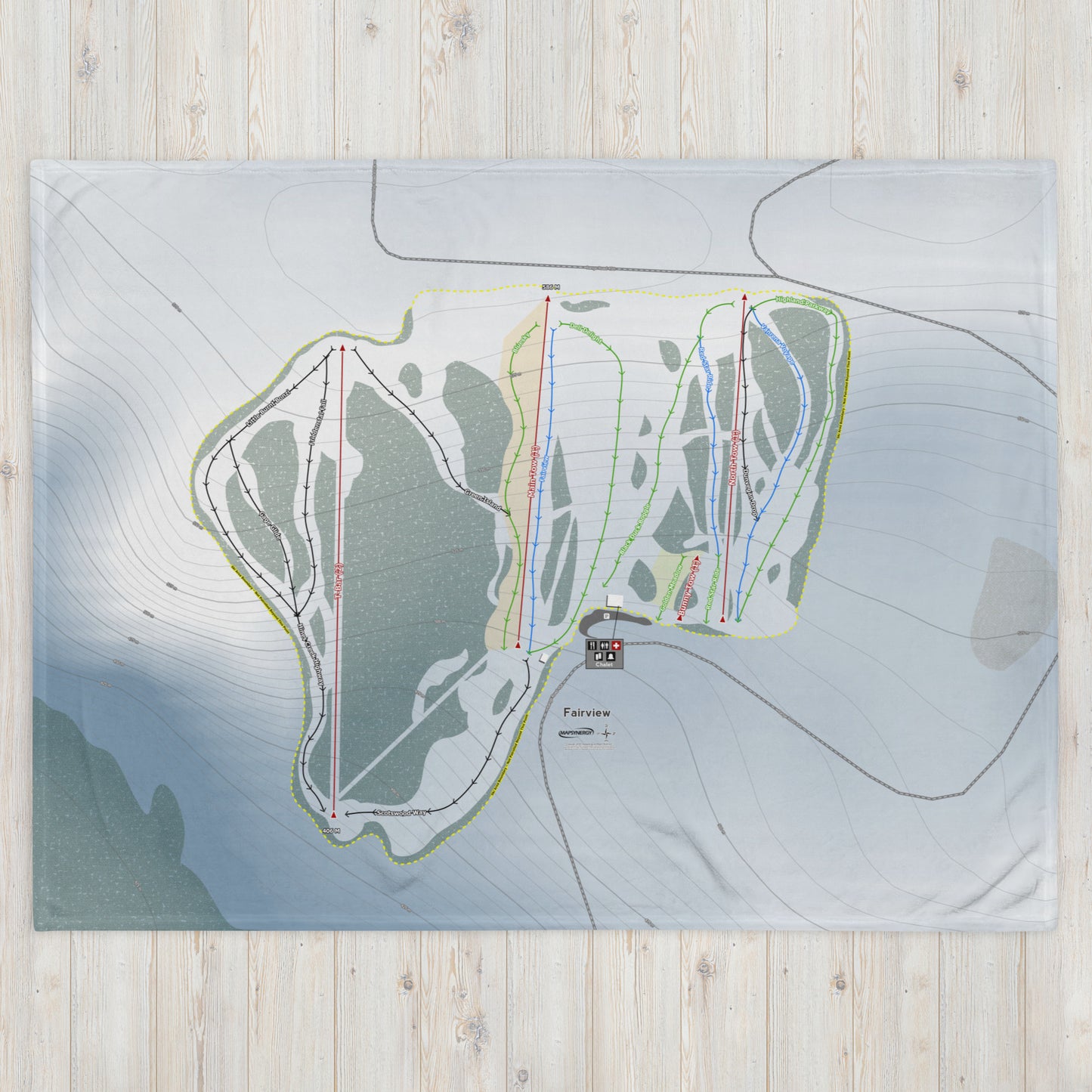 Fairview, Alberta Ski Resort Map Blanket - Powderaddicts