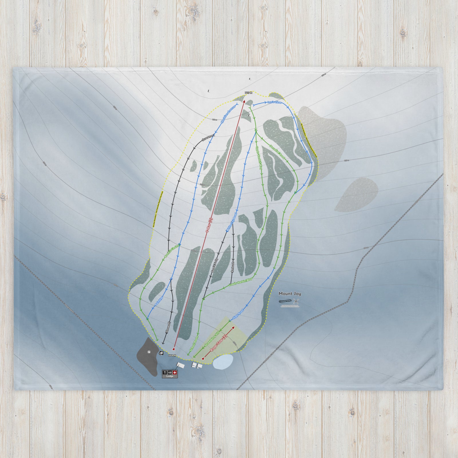 Mount Joy, Alberta Ski Resort Map Blanket