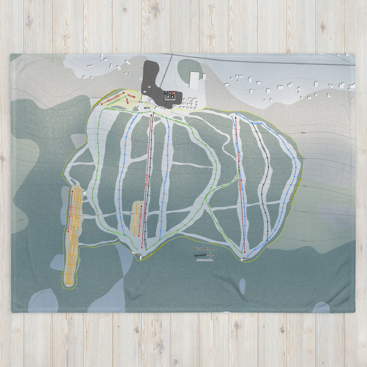 Vista Ridge, Alberta Ski Resort Map Blanket - Powderaddicts