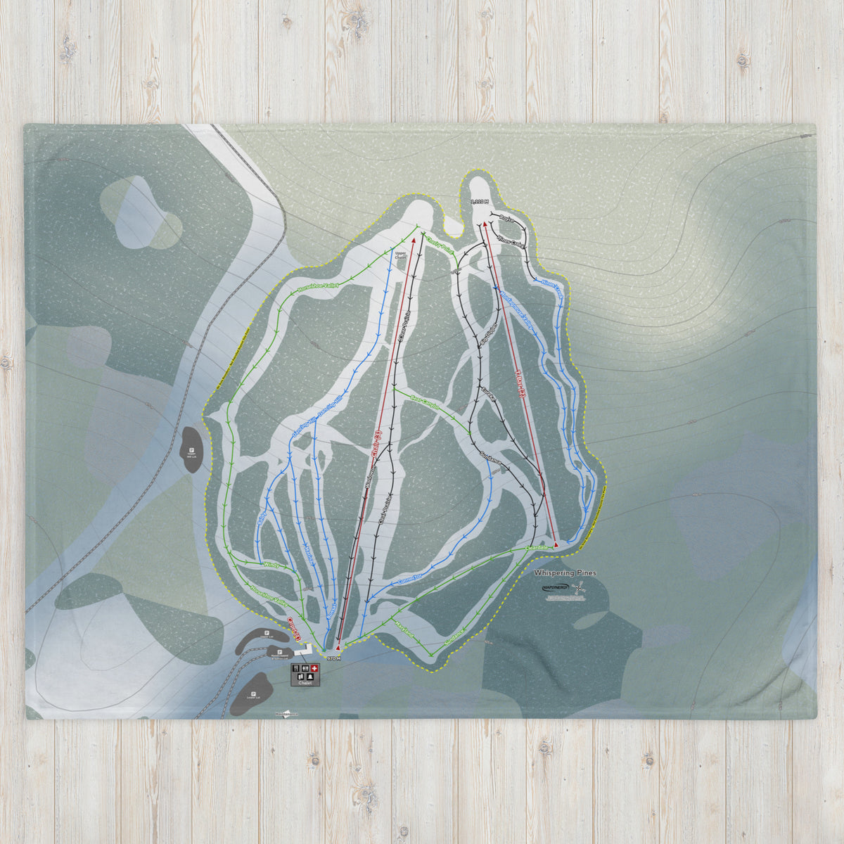 Whispering Pines, Alberta Ski Resort Map Blanket