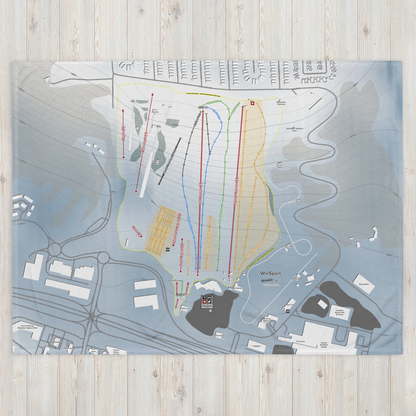 WinSport, Alberta Ski Resort Map Blanket - Powderaddicts