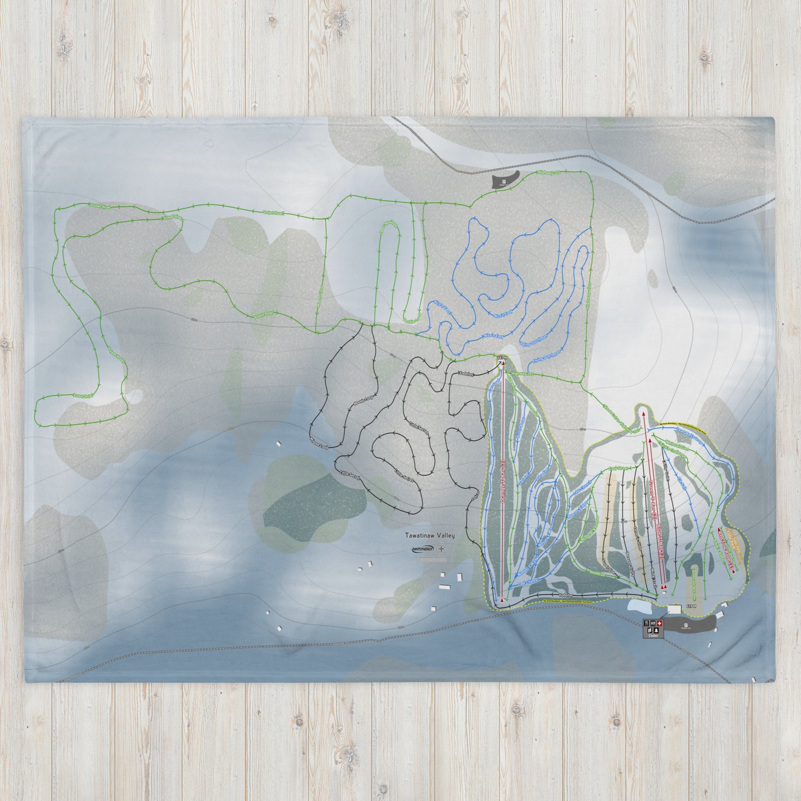 Tawatinaw Valley, Alberta Ski Resort Map Blanket