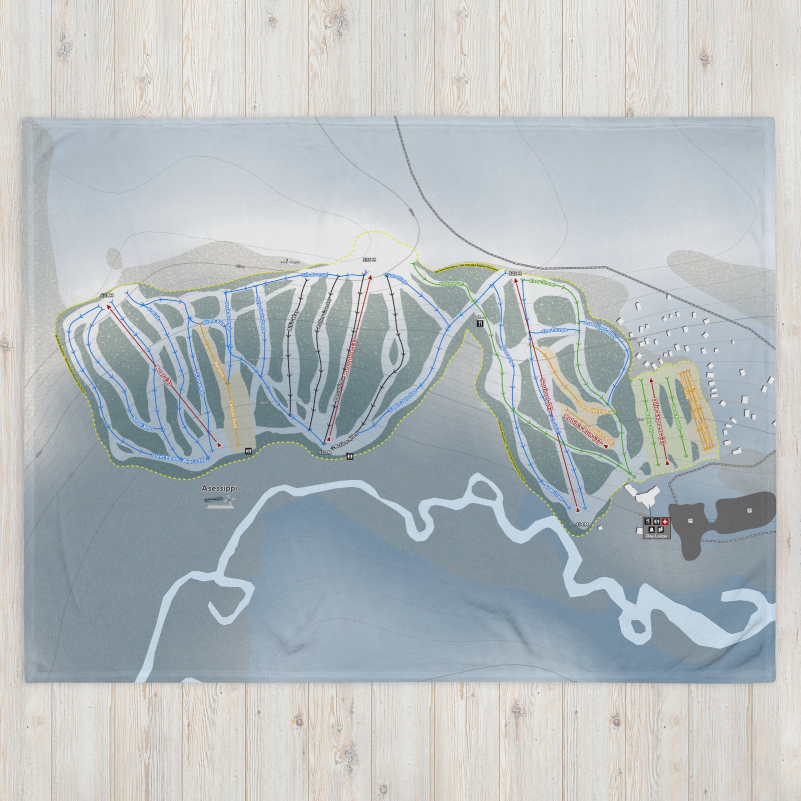 Asessippi, Manitoba Ski Resort Map Blanket