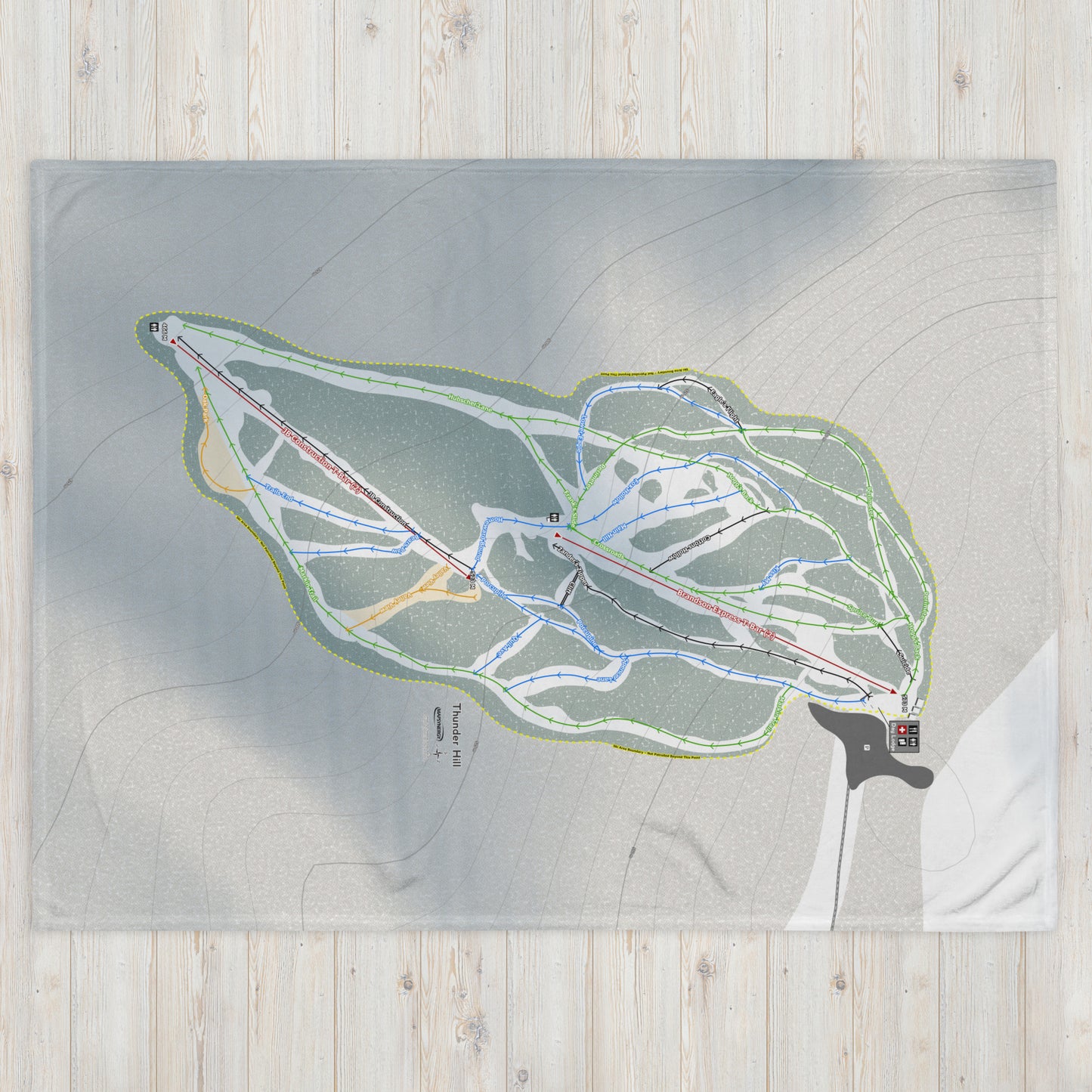 Thunder Hill, Manitoba Ski Resort Map Blanket - Powderaddicts
