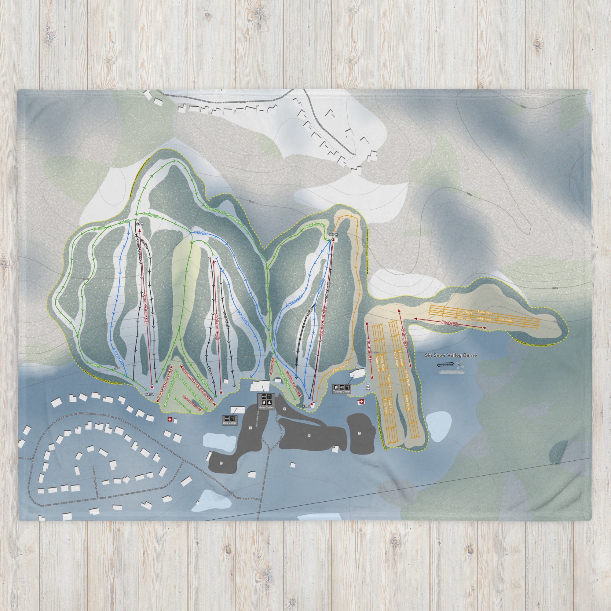 Ski Snow Valley Barrie, Ontario Ski Resort Map Blanket