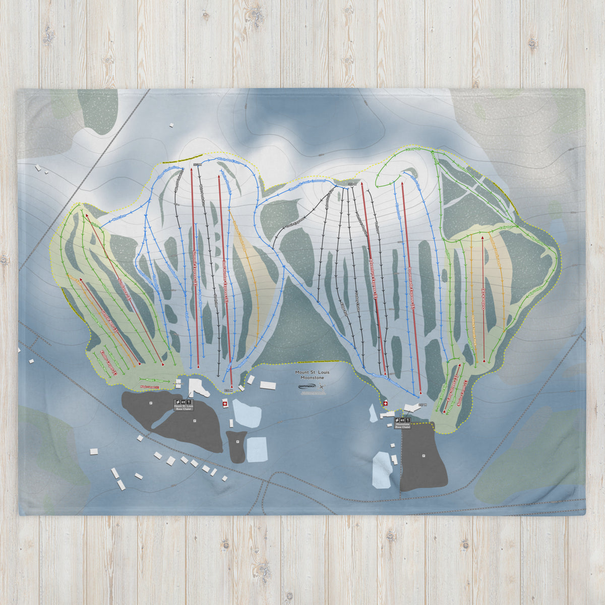Mount St Louis Moonstone, Ontario Ski Resort Map Blanket - Powderaddicts