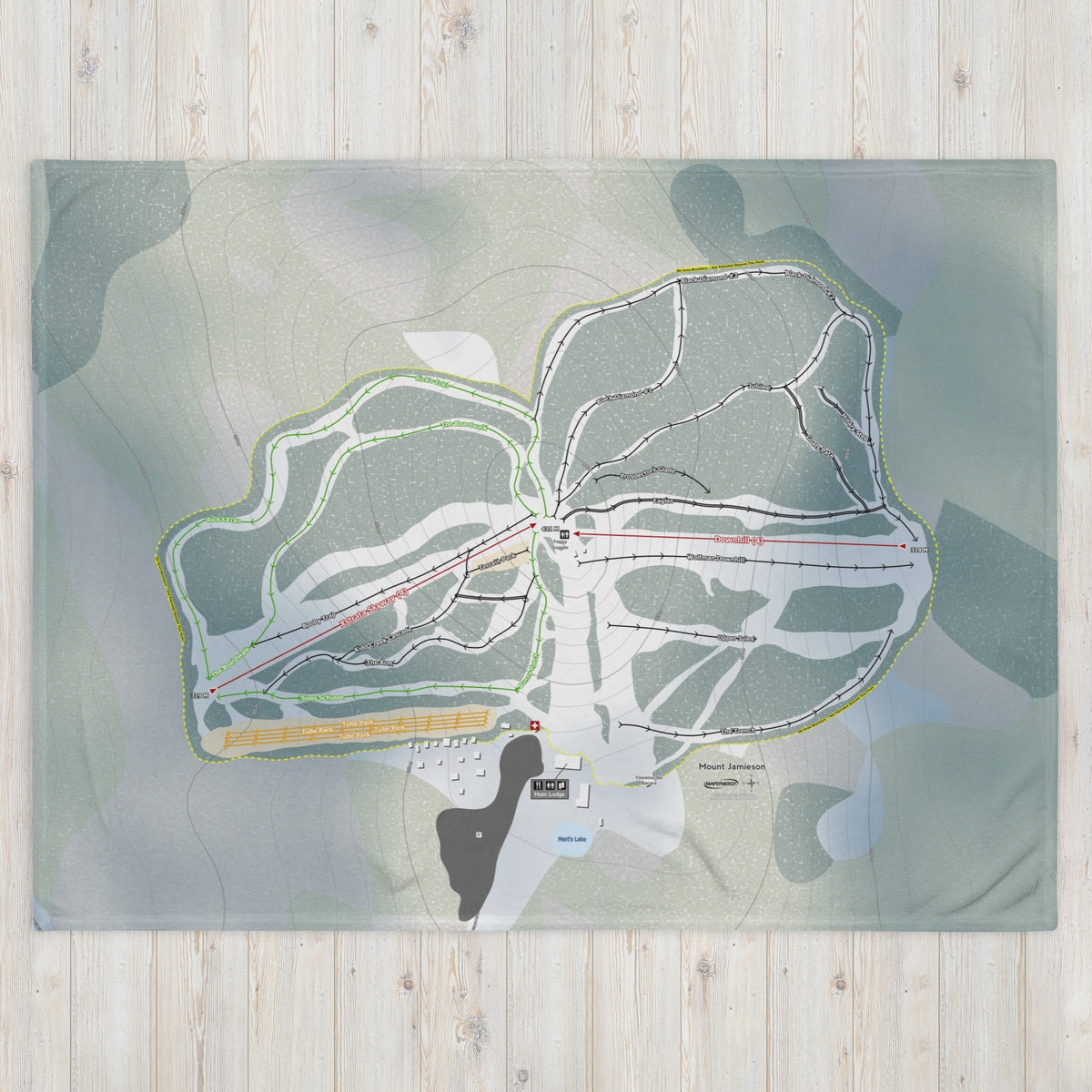 Mount Jamieson, Ontario Ski Resort Map Blanket - Powderaddicts