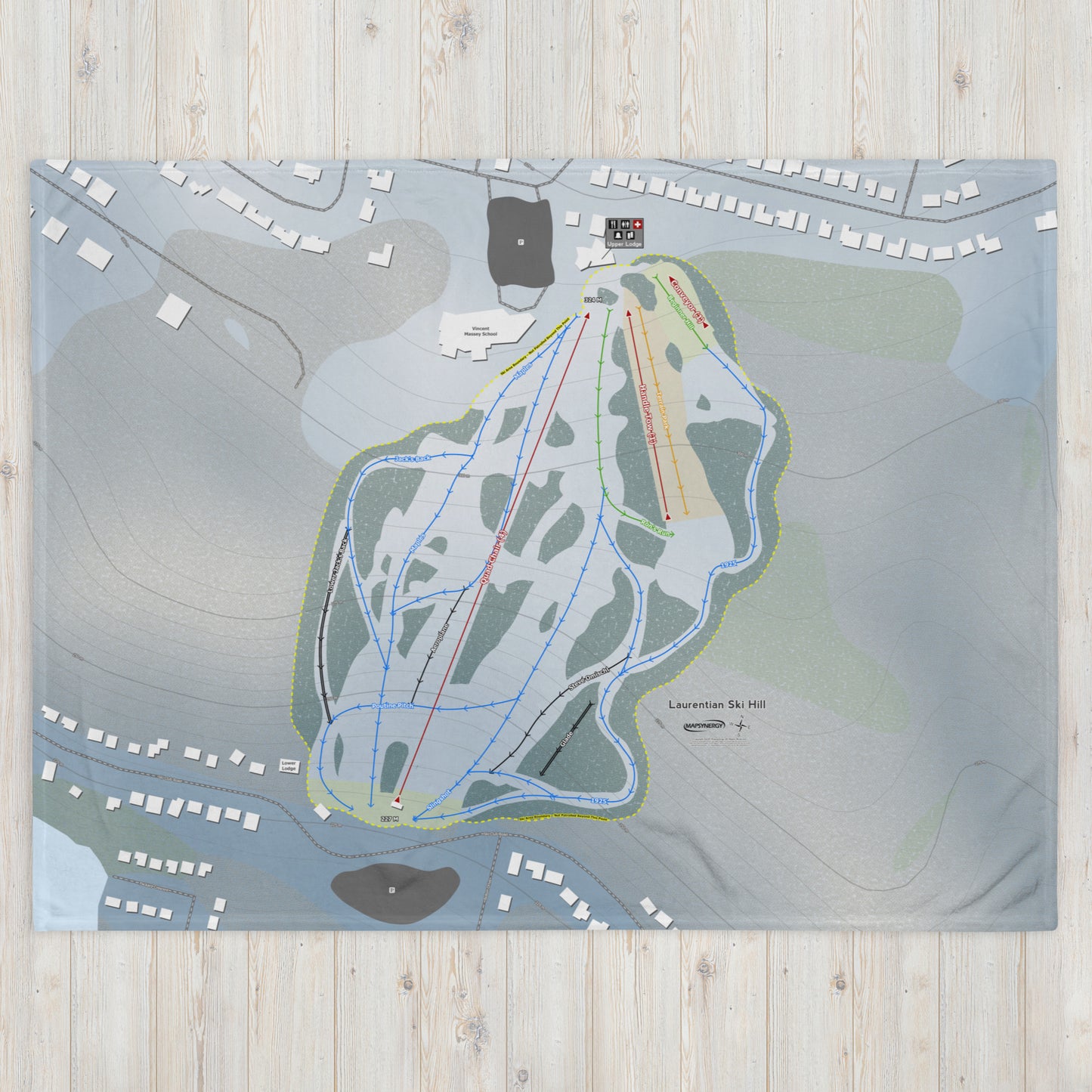 Laurentian Ski Hill, Ontario Ski Resort Map Blanket - Powderaddicts