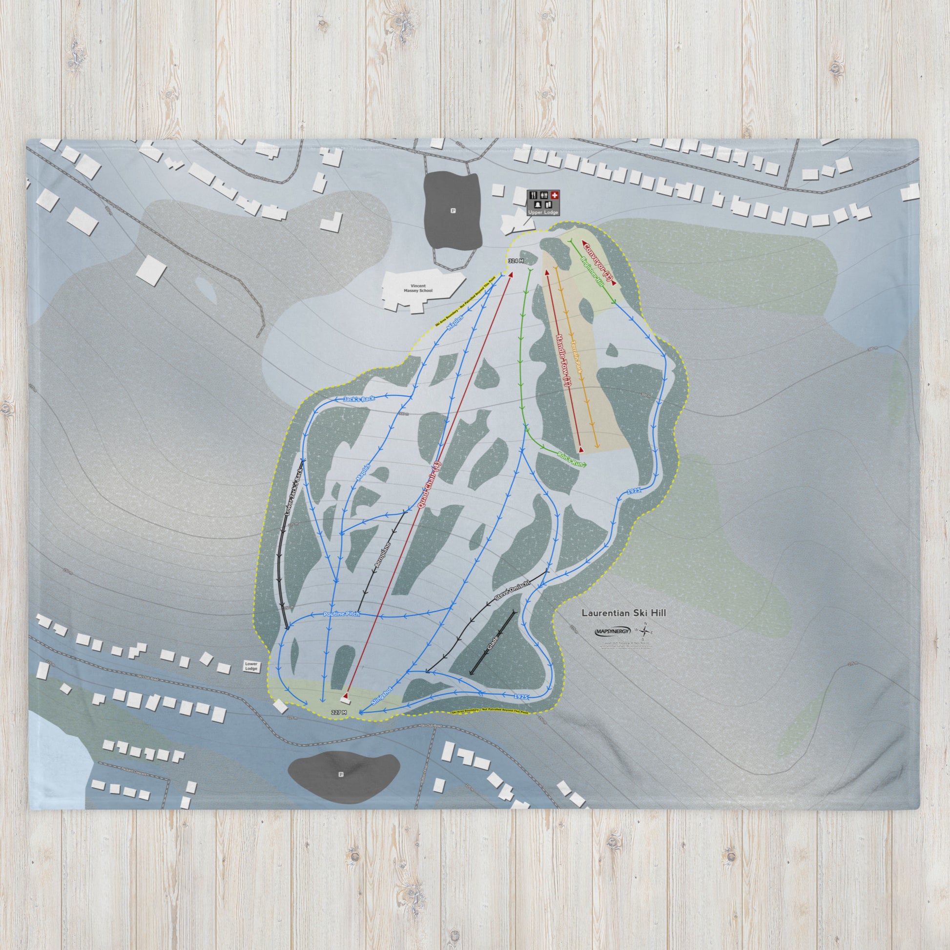 Laurentian Ski Hill, Ontario Ski Resort Map Blanket - Powderaddicts